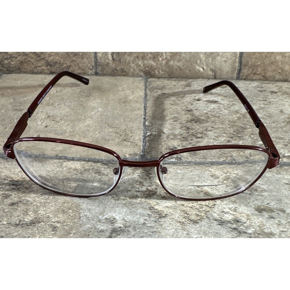 Modern Optical POETIC Burgundy Eyeglasses Frame Spring Hinges 53-17-135-39mm